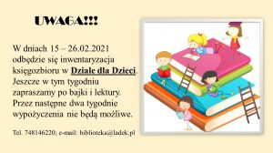 Inwentaryzacja działu dla dzieci